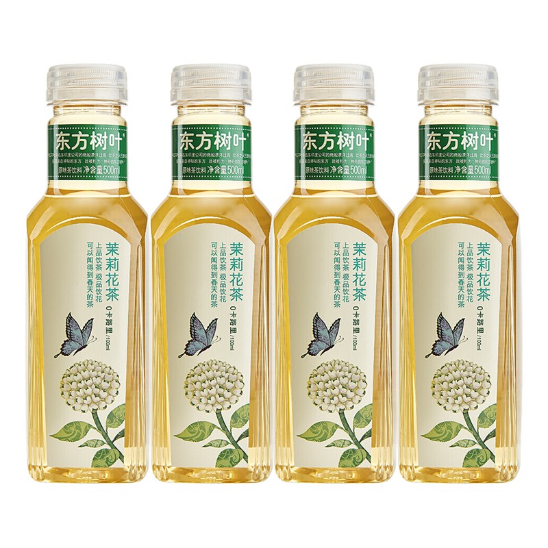 農夫山泉 東方樹葉500ml茶飲料飲品 4種口味混搭500ml*4瓶 綠茶