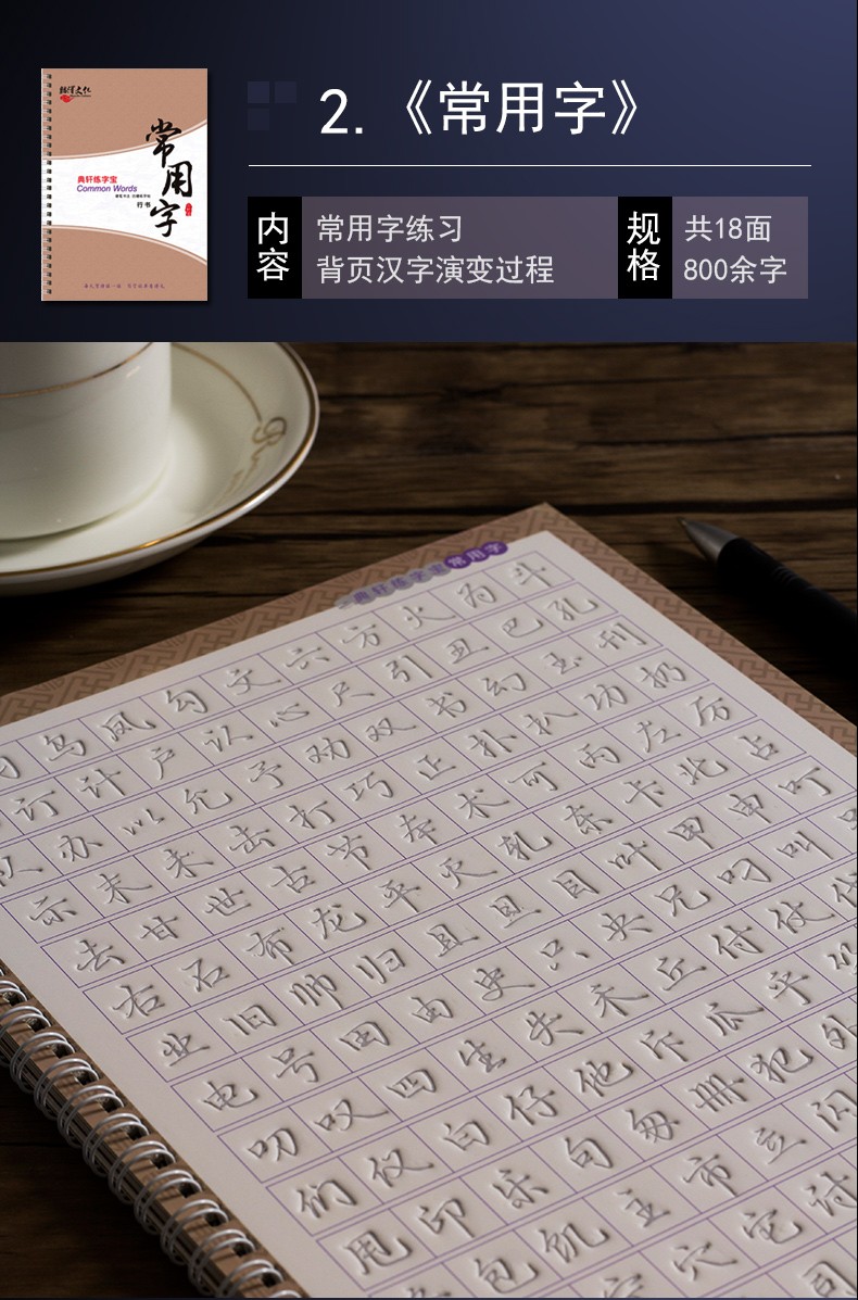 凹槽字帖练字初学者入门套装控笔训练大气字体手写练字神器速成21天帖
