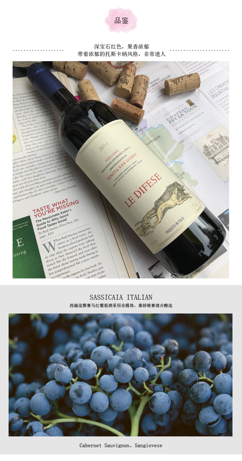 新品上架意大利原瓶进口红酒西施赛马干红葡萄酒tenutasanguidole