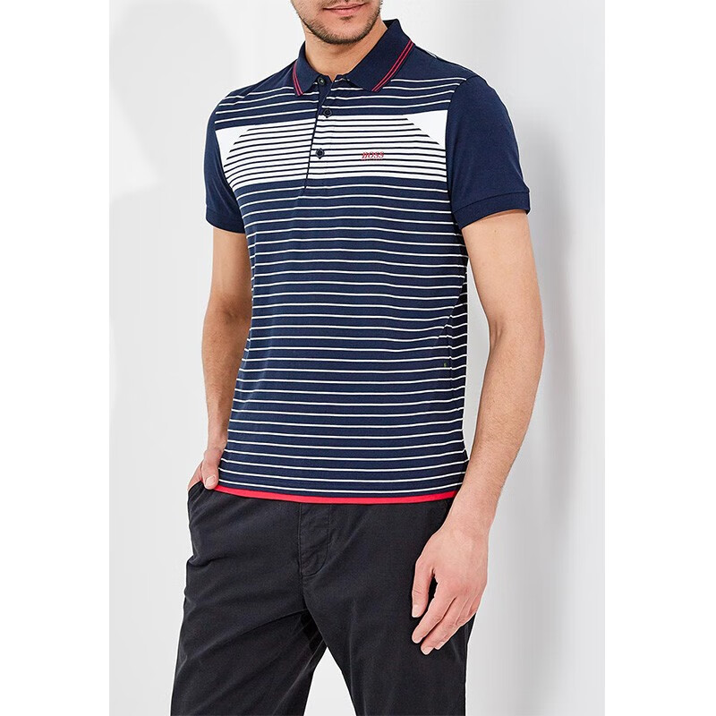 hugo boss/雨果博斯男士休闲条纹短袖polo衫男士休闲短袖男士t恤 boss