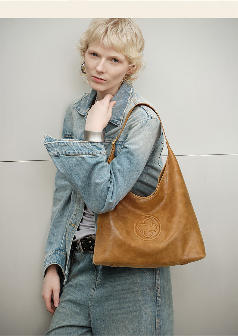 CASSILE [Celebrity Style] Cassile Tote Bag for Women, Vegetable-Tanned Leather, Large Capacity Hobo Bag, 520 Gift 11