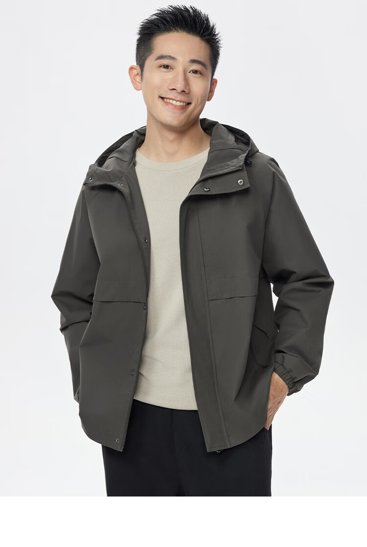 Giordano Men's Windproof Jacket Autumn Winter New Outdoor Water-Repellent Loose Raglan Hooded Coat 01075080 17