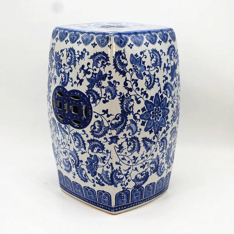 【精选好物】青花瓷鼓凳 手绘青花瓷换鞋凳陶瓷鼓凳梳妆凳子新古典