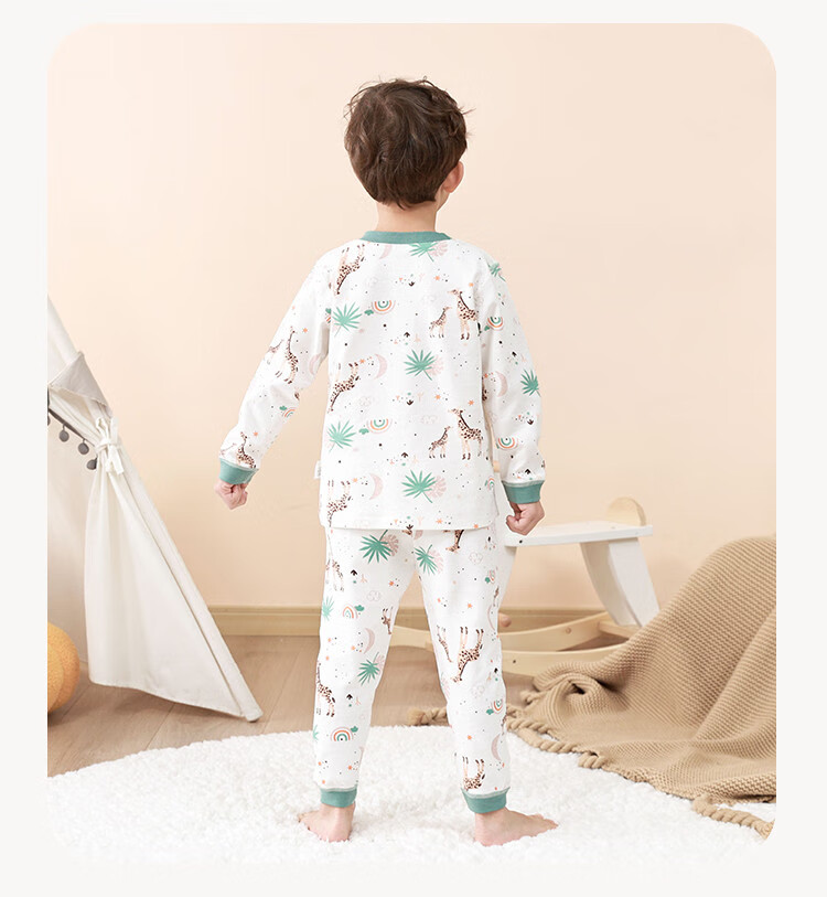 Mumu House Infant A-Class Homewear Underwear Set Boys and Girls School Season Base Layer Two-Piece Autumn Warm School Uniform Essential 17