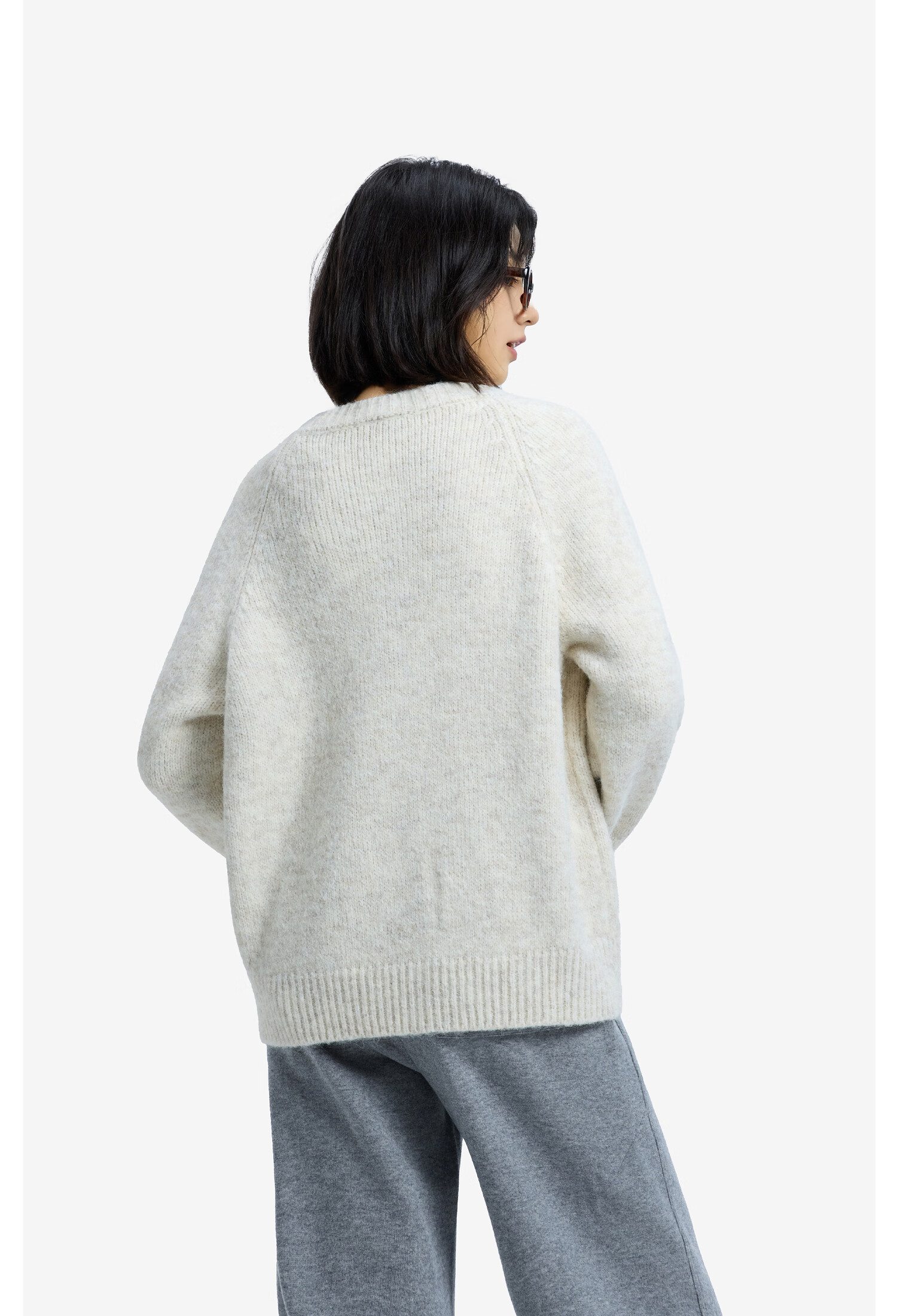 Meters Bonwe Women's Sweater 2025 Winter New Casual Color-Block Button Cardigan Soft Comfortable Top 8