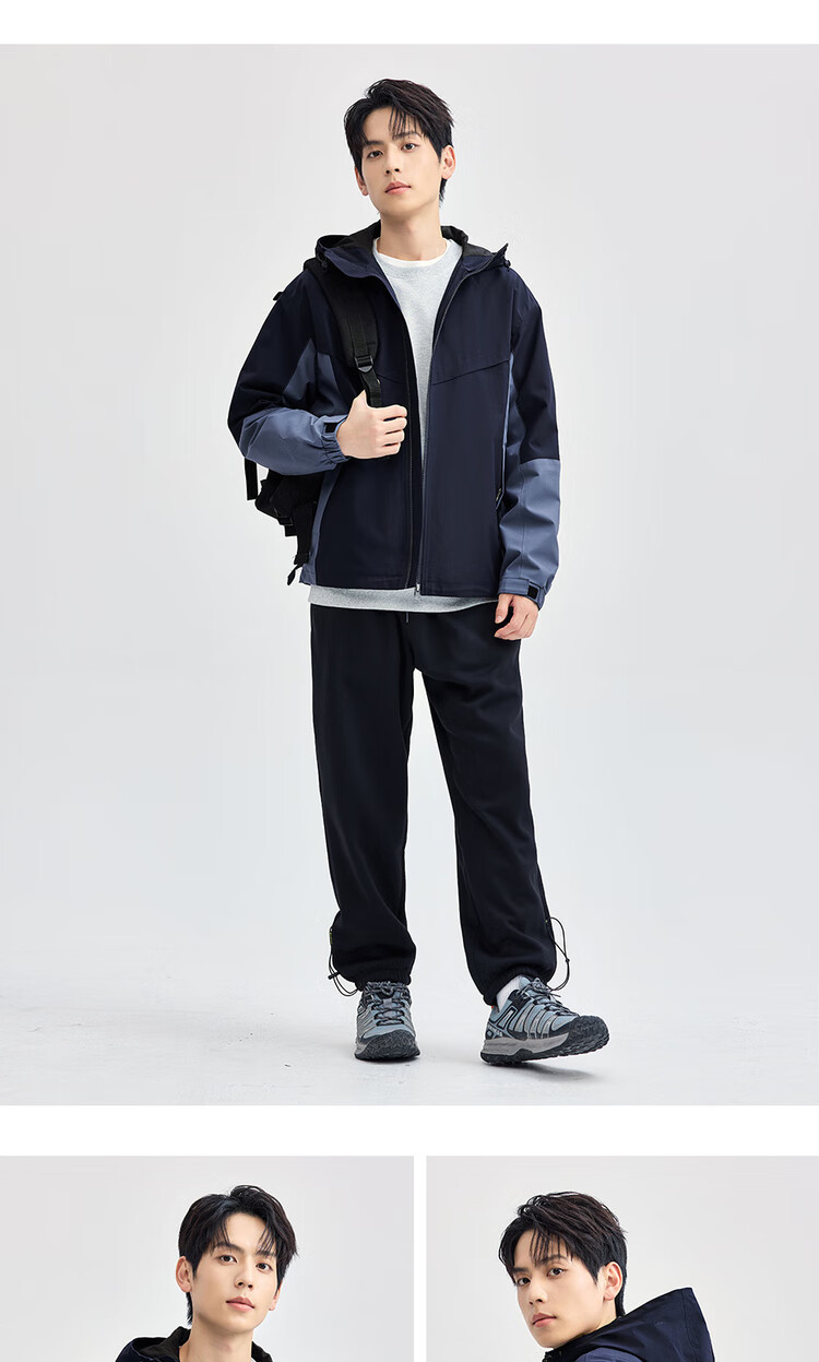 Giordano Men's Windproof Jacket Autumn Winter New Color Block Loose Fit Hooded Windbreaker 01075078 16
