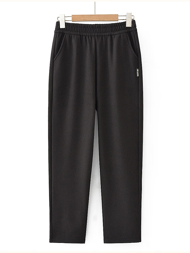 Yalu Middle-Aged and Elderly Women's Autumn Casual Pants Grandma New Mom Pants Winter Fleece-Lined Straight Sweatpants Elderly Long Pants 5