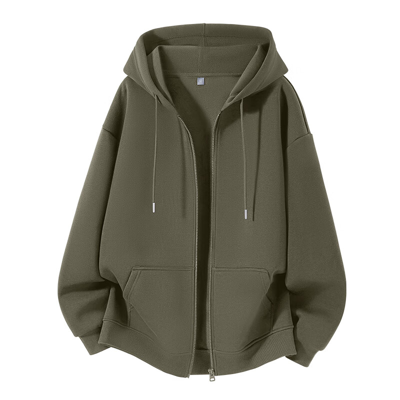 Jeanswest Men's Fleece-Lined Jacket Autumn Winter Simple Casual Versatile Men's Hoodie Cardigan Fashion Men's Top 5