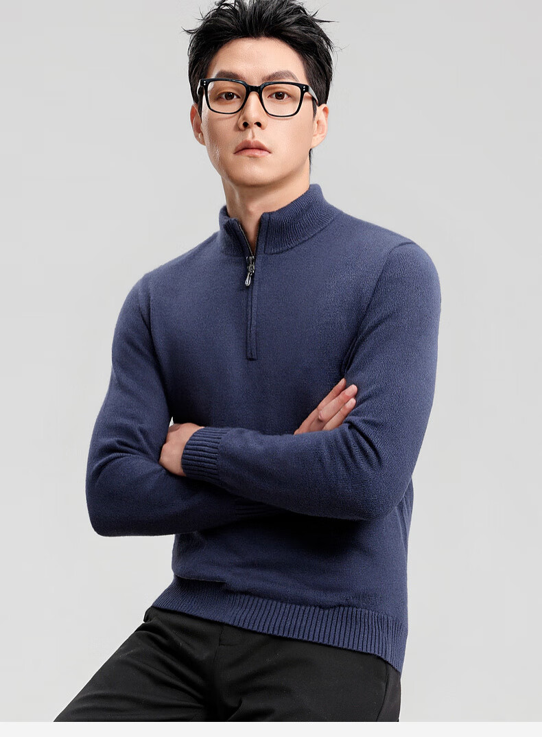 SHANSHANSHANSHAN Men's Wool Sweater Autumn Winter 100% Pure Wool Thickened Warm Base Shirt Red Sweater for Dad's Birth Year 9