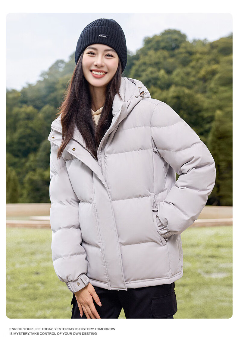 YAYA Women's Short Down Jacket 2025 Winter Thickened Warm Anti-Cold Loose Fit Outerwear 9