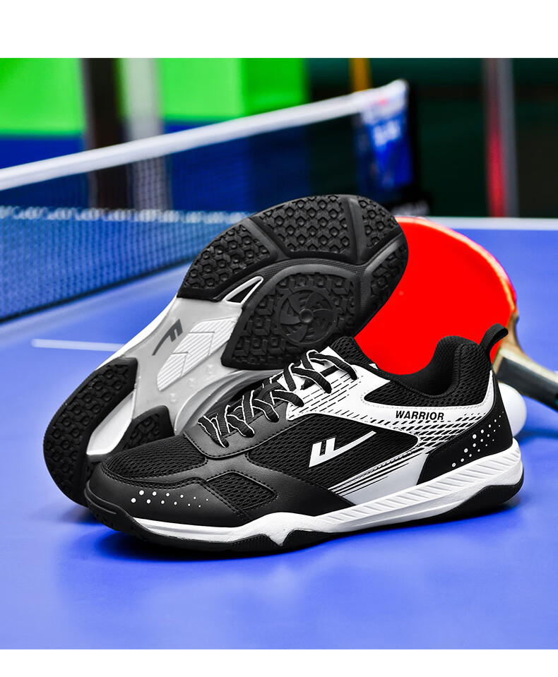 Warrior WXY-181 Table Tennis Shoes Professional Breathable Non-Slip Unisex Parent-Child Style White Black Red Size 39 33