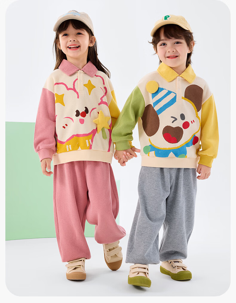Dudu Kids Cartoon Spring Outfit Boys Sweatshirt and Pants Girls Two-Piece Set Top and Long Pants Green Size 80 5