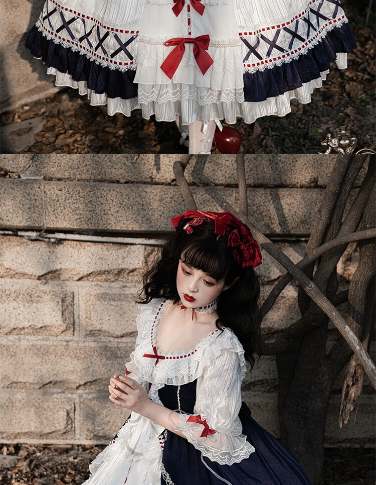 洛丽塔裙子大码在逃公主白雪姬lolita裙茶会夏天童日常花嫁华丽白色op