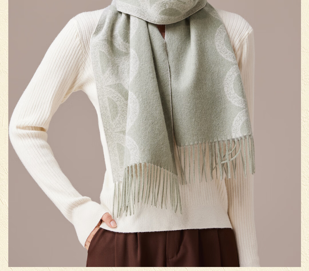 Shanghai Story 100% Wool Jacquard Shawl Scarf Autumn Winter Fashion Warm Dual-Use Neck Warmer Birthday Gift for Girlfriend 21