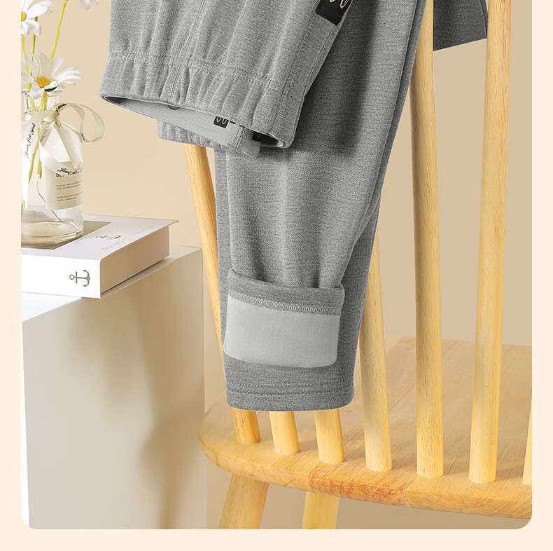Hengyuanxiang Men's Thermal Fleece-Lined Thickened Autumn Winter Cold-Resistant Base Layer Cotton Pants Long Johns for Middle-Aged and Elderly 17