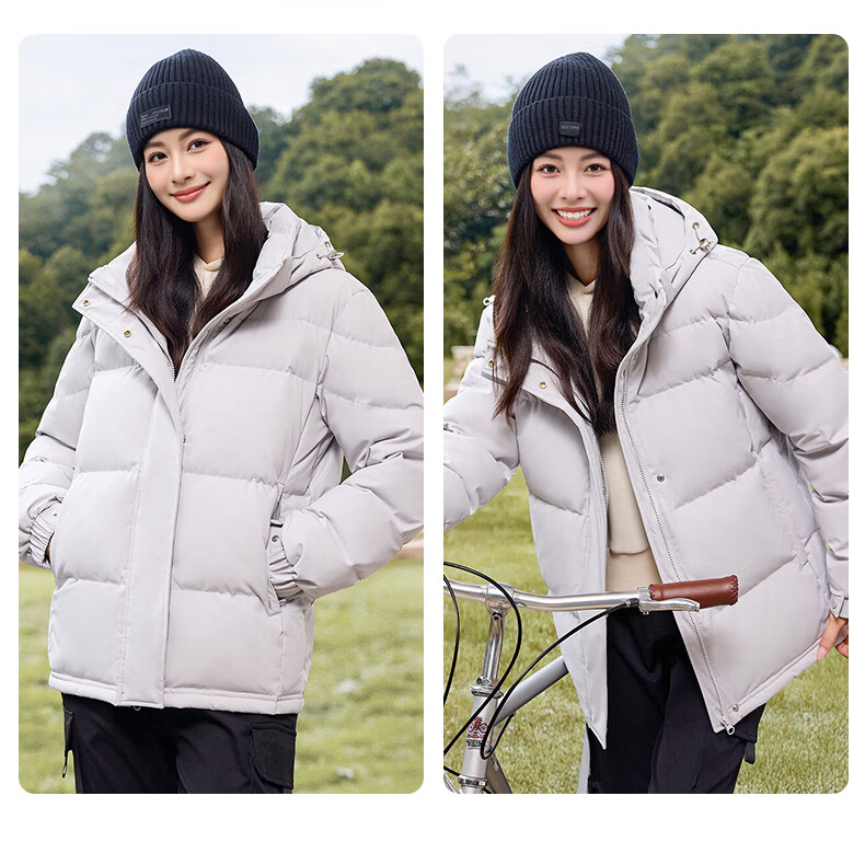 YAYA Women's Short Down Jacket 2025 Winter Thickened Warm Anti-Cold Loose Fit Outerwear 8