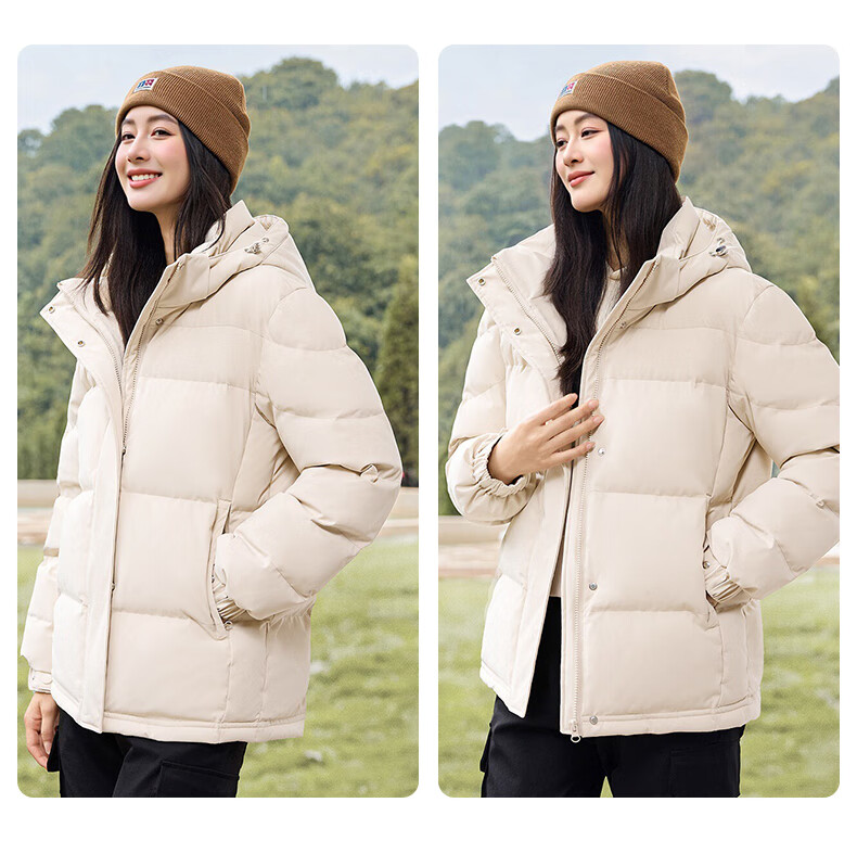 YAYA Women's Short Down Jacket 2025 Winter Thickened Warm Anti-Cold Loose Fit Outerwear 12