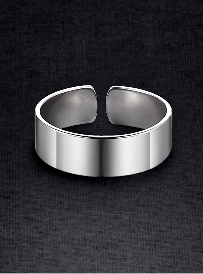 男生戴的很潮的男神范帅气搭配银戒指男士单身ins简约刻字个性韩版