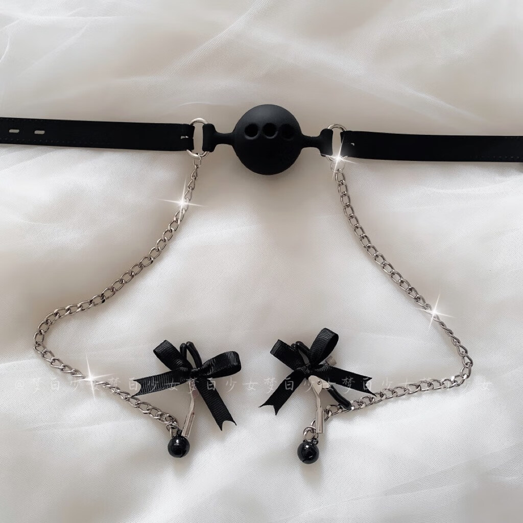 梦白sm铃铛乳夹情趣硅胶口塞刺激高潮调教惩罚口水球 口塞直径3.