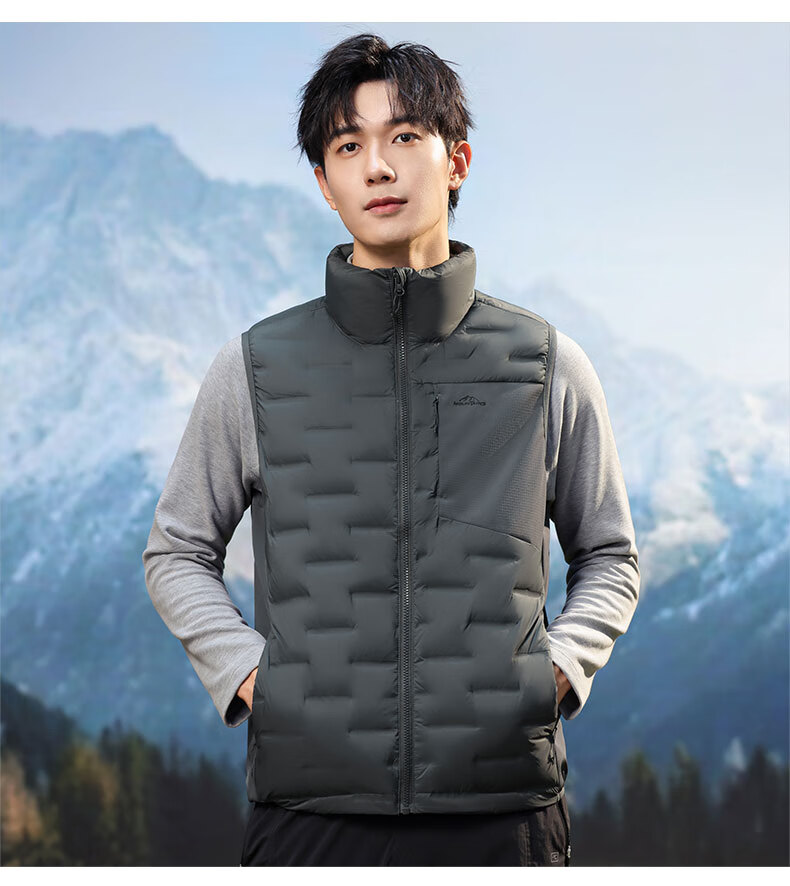 YAYA Rib Bone Down Jacket Men Stand Collar Solid Color Winter Warm Lightweight Down Vest Coat Unisex Couple Sleeveless Jacket 20