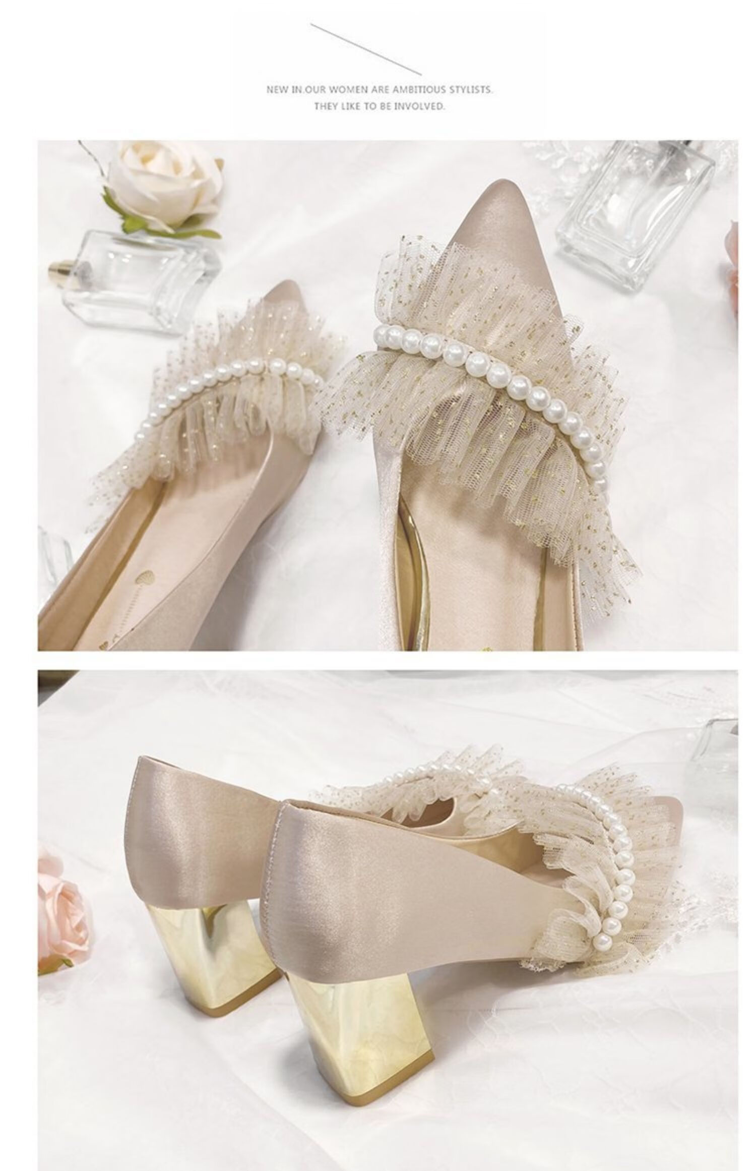 搭配晚礼服的鞋子伴娘鞋女婚鞋孕妇高跟鞋粗跟配婚纱新娘鞋日常可穿
