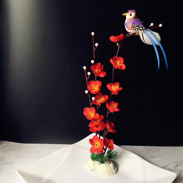 客厅假花仿真花酒店日式冷餐菜品刺身拼盘创意点缀花摆盘装饰花草意境