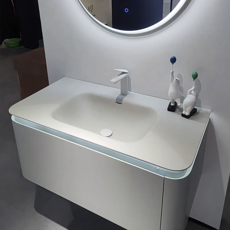 kohler) 杜邦可丽耐一体盆浴室柜组合定制橡木烤漆美国进口洗脸盆洗手