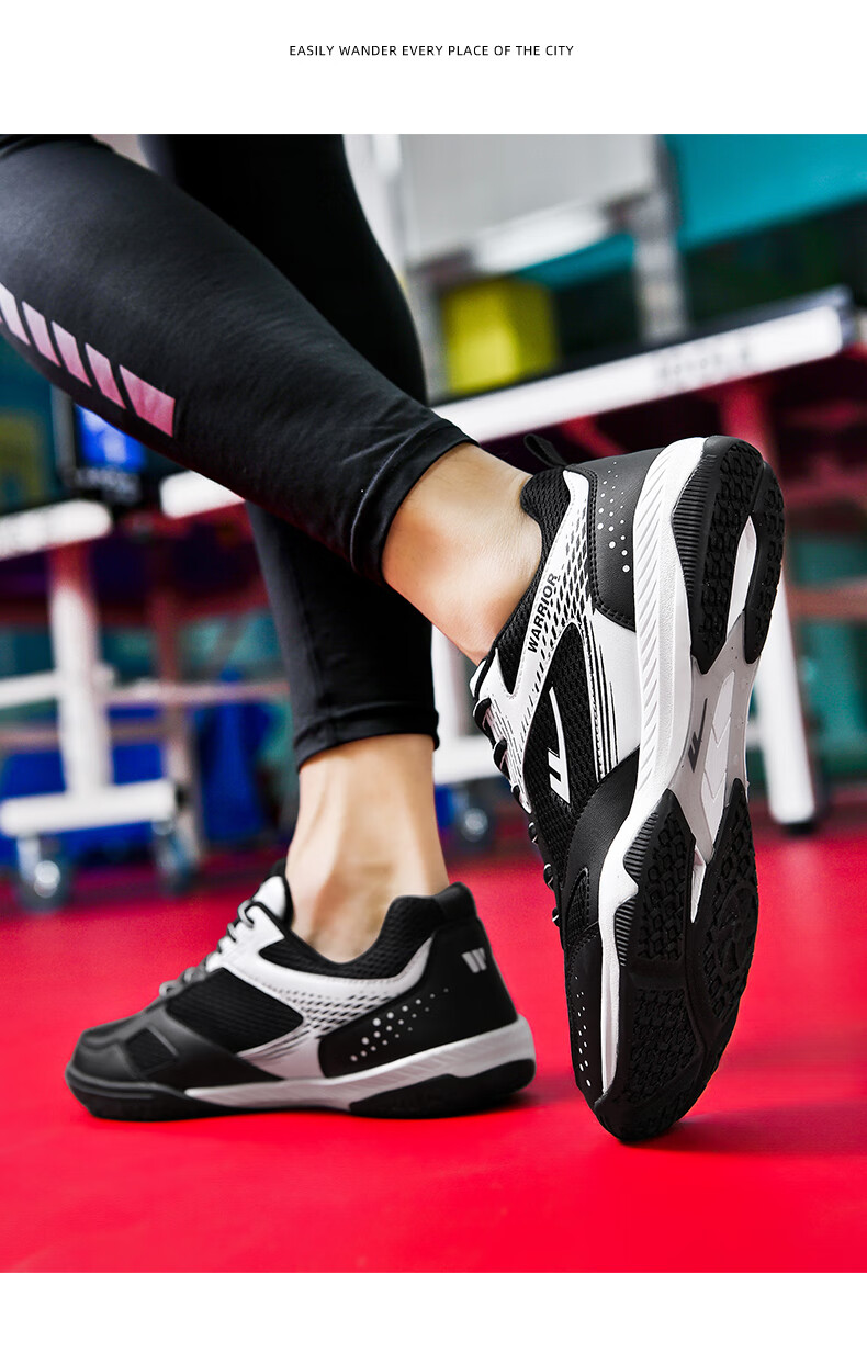Warrior WXY-181 Table Tennis Shoes Professional Breathable Non-Slip Unisex Parent-Child Style White Black Red Size 39 32