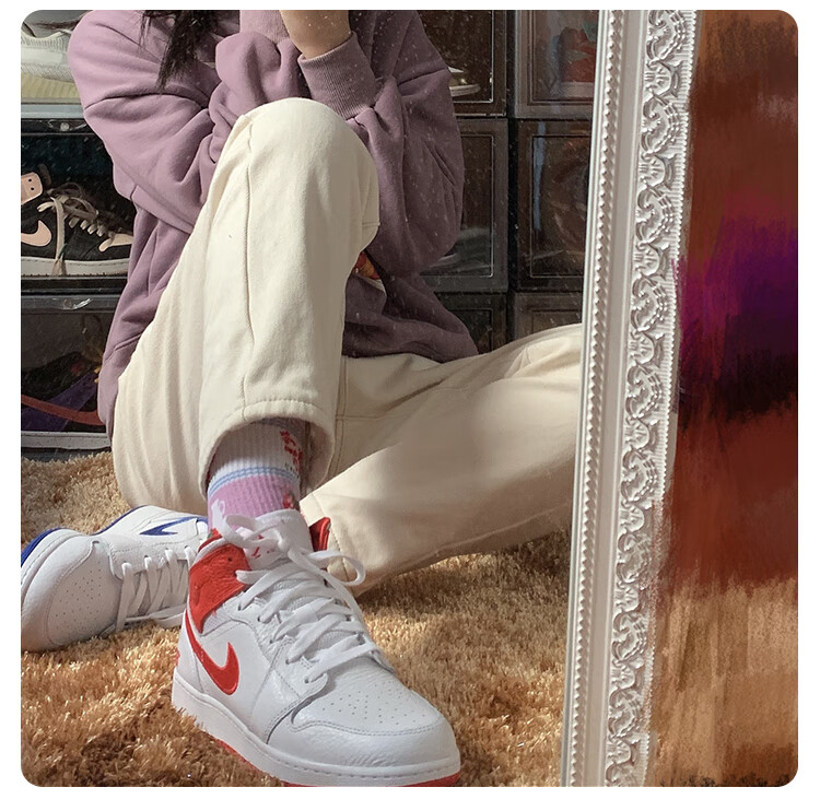 air jordan 1 mid 85 aj1中帮白红蓝 鸳鸯 休闲篮球鞋dh0200-100 dh