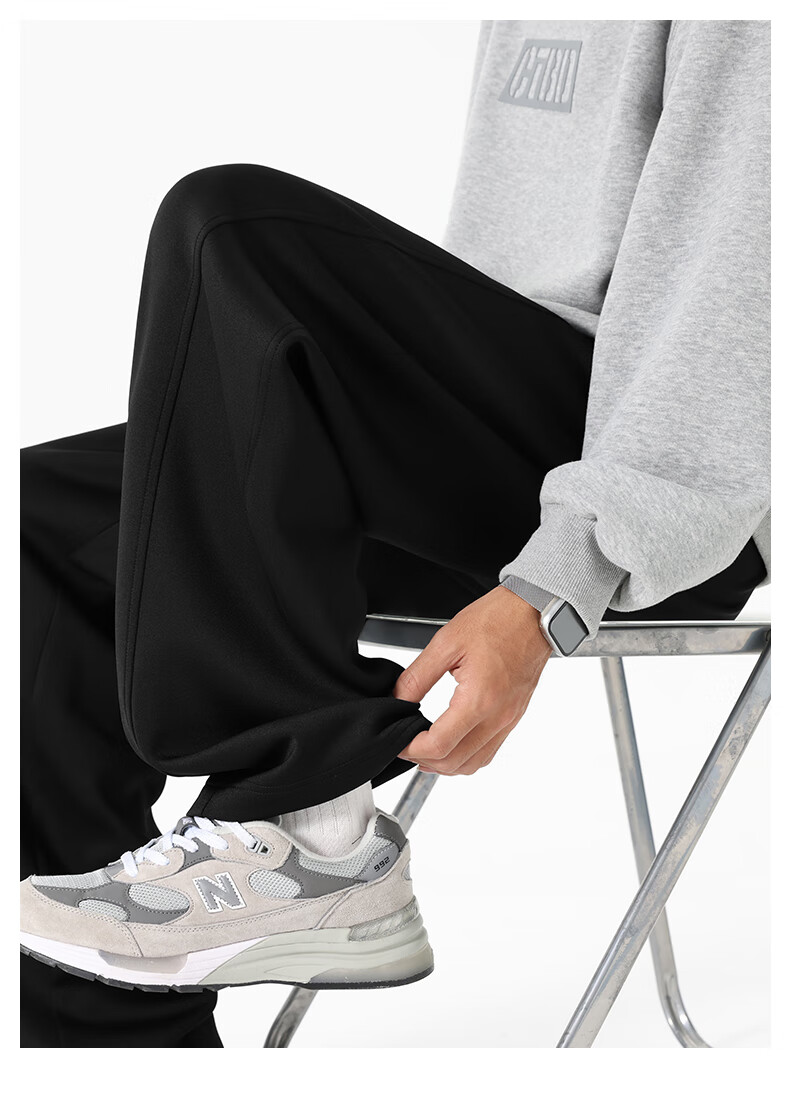 Fingercroxx IT Men's Pants 2026 New Loose Casual Versatile Long Pants Spring American Style Trendy Sweatpants Black M 13