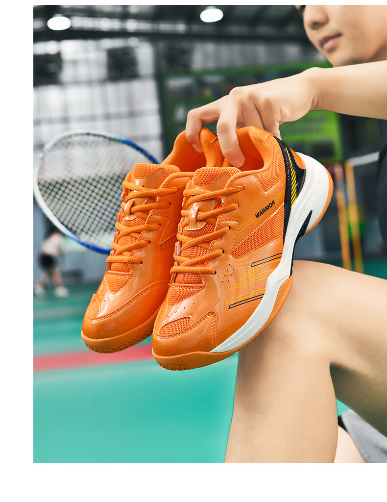 Warrior Badminton Shoes Table Tennis Shoes Tennis Shoes Training Shoes Couple Parent-Child Unisex 1109 White Blue Size 40 15