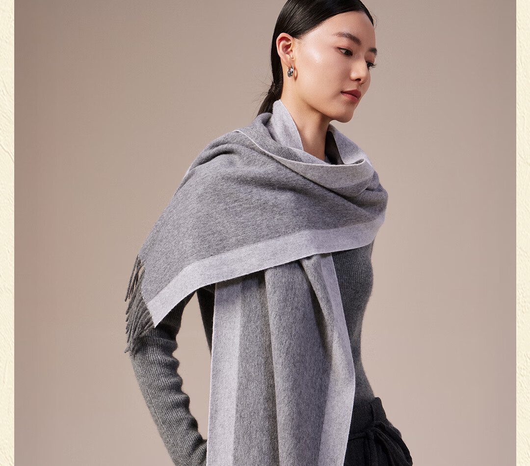 Shanghai Story Autumn Winter New Pure Wool Scarf Shawl Soft Warm Gift for Mom Elders Birthday New Year Women Neck Warmer 21
