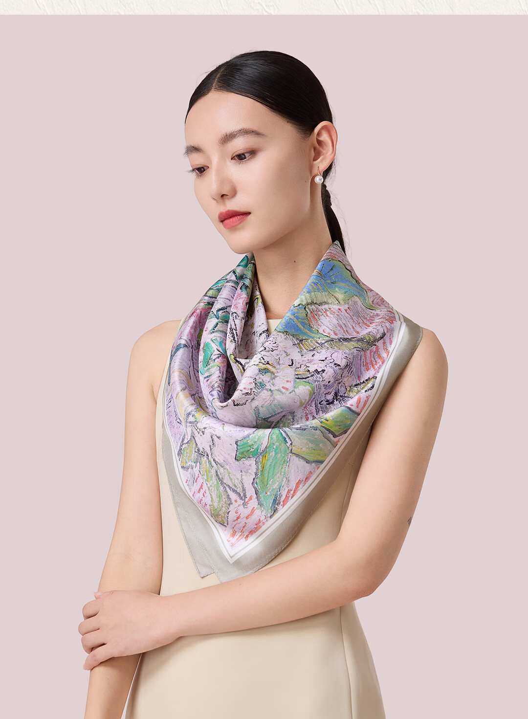 Shanghai Story New Silk Scarf 100% Mulberry Silk Twill Shawl Gift Box for Mom Women's Day Birthday Gift 6