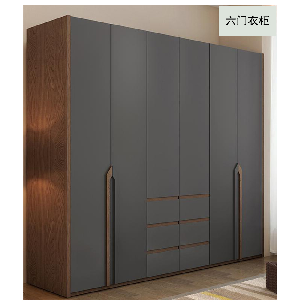 优得宝衣柜北欧现代简约衣柜卧室衣橱大容量五门四门衣橱组合拉门衣柜