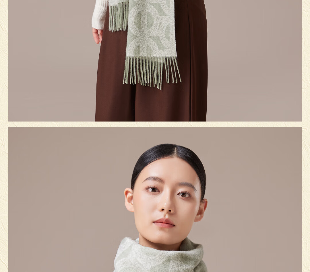 Shanghai Story 100% Wool Jacquard Shawl Scarf Autumn Winter Fashion Warm Dual-Use Neck Warmer Birthday Gift for Girlfriend 20