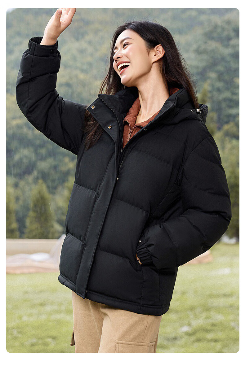 YAYA Women's Short Down Jacket 2025 Winter Thickened Warm Anti-Cold Loose Fit Outerwear 6