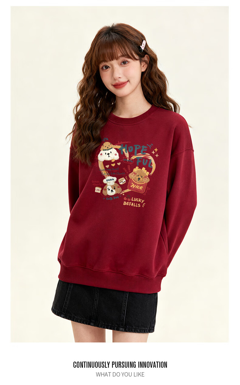 Baleno Women's Lamb Fleece Sweatshirt 2025 Autumn Winter New Korean Style Fleece Lined Thickened Long Sleeve Loose Hoodless Jacket 8