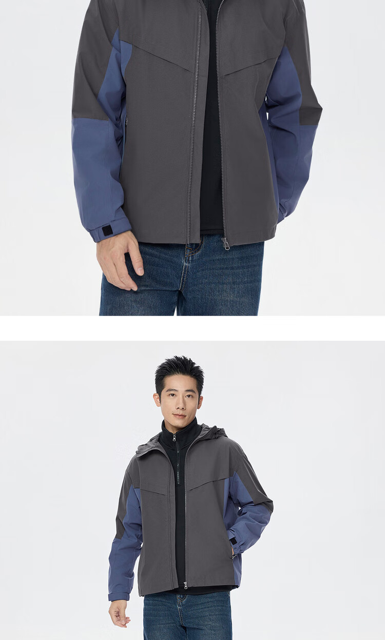 Giordano Men's Windproof Jacket Autumn Winter New Color Block Loose Fit Hooded Windbreaker 01075078 13