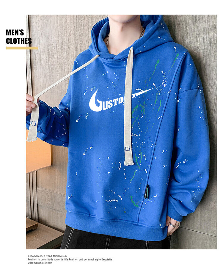 耐克nike秋冬男士连帽卫衣圆领套头宽松运动上衣学生长袖t恤潮 蓝色