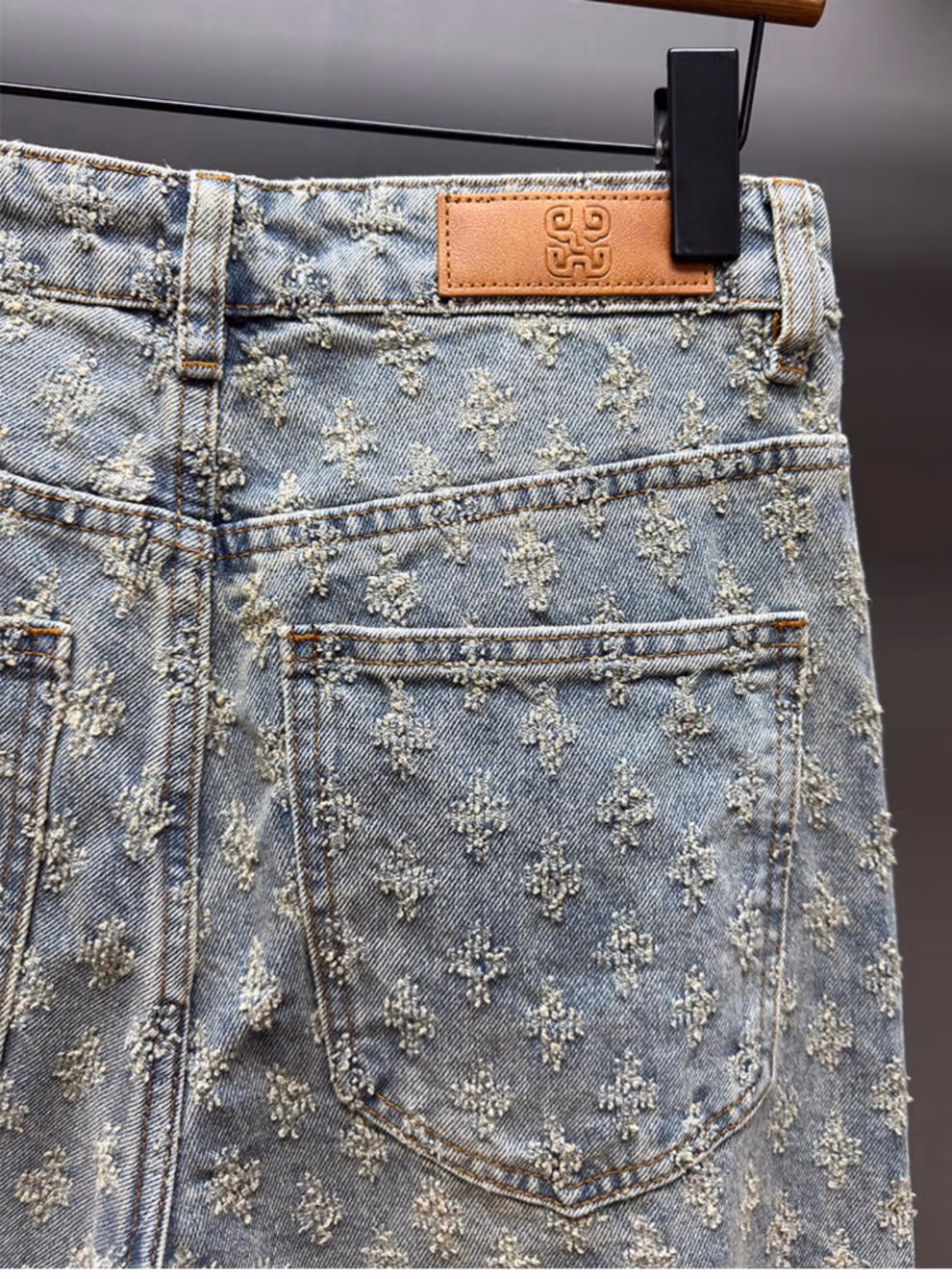 American Jacquard Old Jeans Men's Autumn And Winter Fashion Loose Design Straight Pants Youth Handsome Casual Pants, Blue 28_mkmklike.com