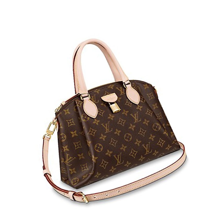 路易威登lv女包单肩包手提新款饺子包rivoli经典老花m44546 茶色 小号