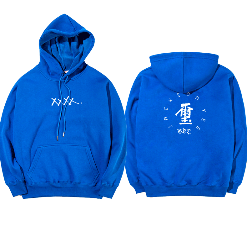 tfboys易烊千玺同款卫衣易夫人应援服xxxx周边加绒连帽套头上衣 红色2