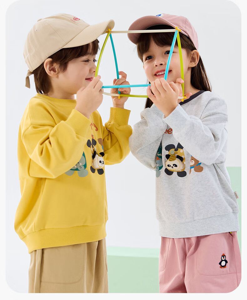 Dudu Baby Cartoon Hoodie Spring Children's Top New Boys Girls Fashionable Spring Trendy Cloud Mist Gray 130 8