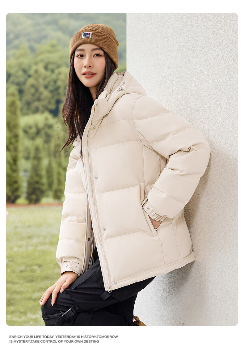 YAYA Women's Short Down Jacket 2025 Winter Thickened Warm Anti-Cold Loose Fit Outerwear 13