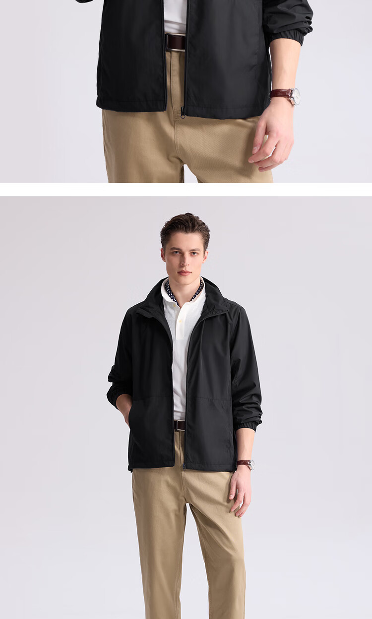 Giordano Men's Windproof Jacket Autumn Winter New Solid Color Hooded Mesh Lined Sports Windbreaker 13075827 13