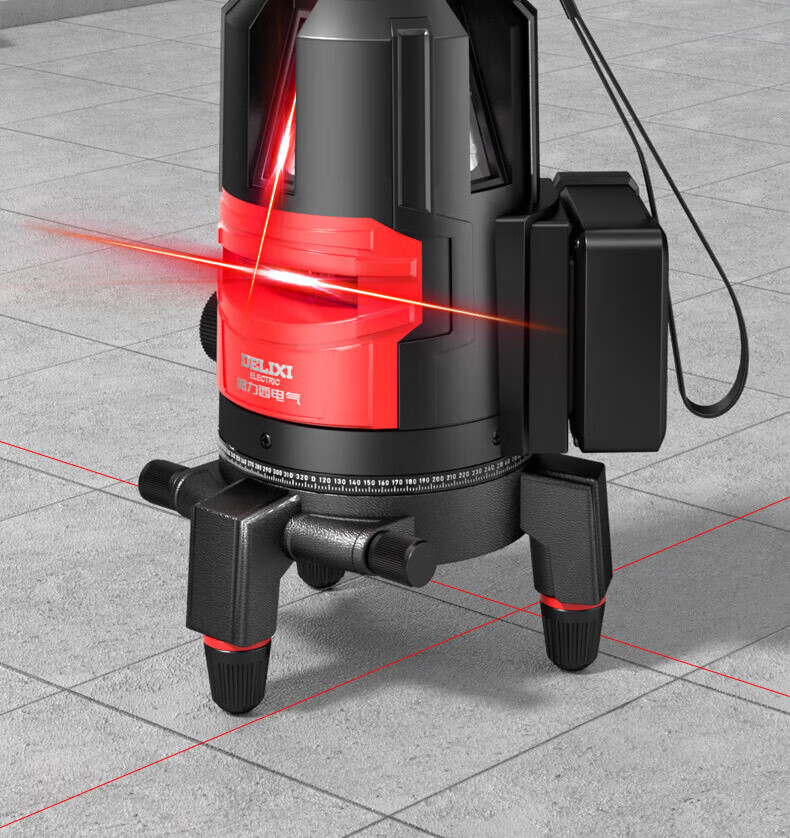 DELIXI ELECTRIC 5-Line Infrared Level High-Precision Strong Light Auto-Leveling Laser Fine Line Daytime Use 6