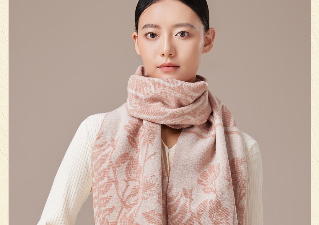 Shanghai Story Pure Wool Scarf for Women Autumn Winter High-End Shawl Plaid Gift Box for Girlfriend Mother New Year Birthday Gift 3
