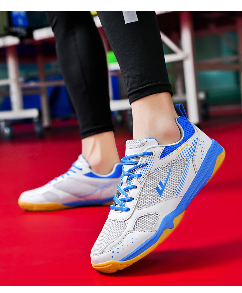Warrior WXY-181 Table Tennis Shoes Professional Breathable Non-Slip Unisex Parent-Child Style White Black Red Size 39 28