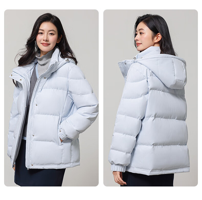 YAYA Women's Short Down Jacket 2025 Winter Thickened Warm Anti-Cold Loose Fit Outerwear 16