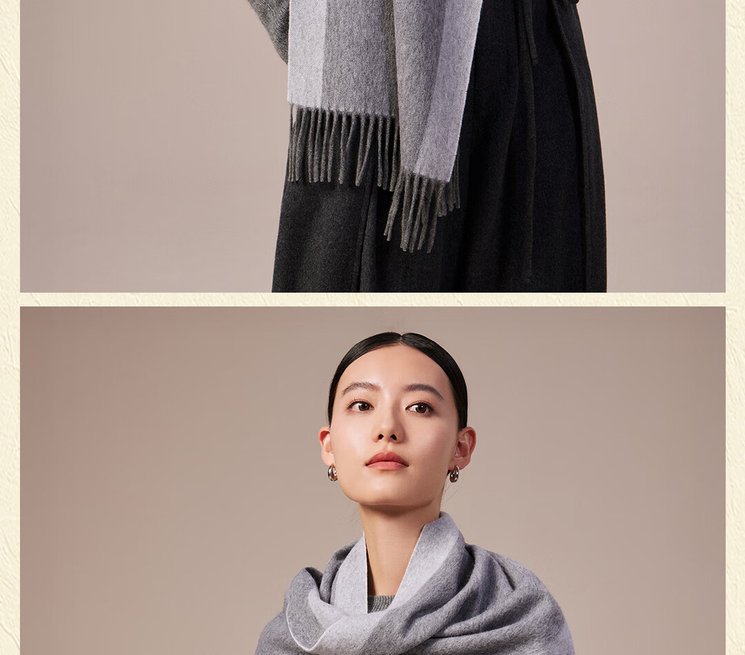 Shanghai Story Autumn Winter New Pure Wool Scarf Shawl Soft Warm Gift for Mom Elders Birthday New Year Women Neck Warmer 22